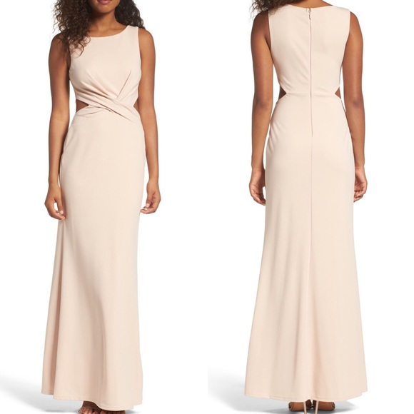 Lulus Dresses & Skirts - Lulus cutout mermaid gown in nude-blush